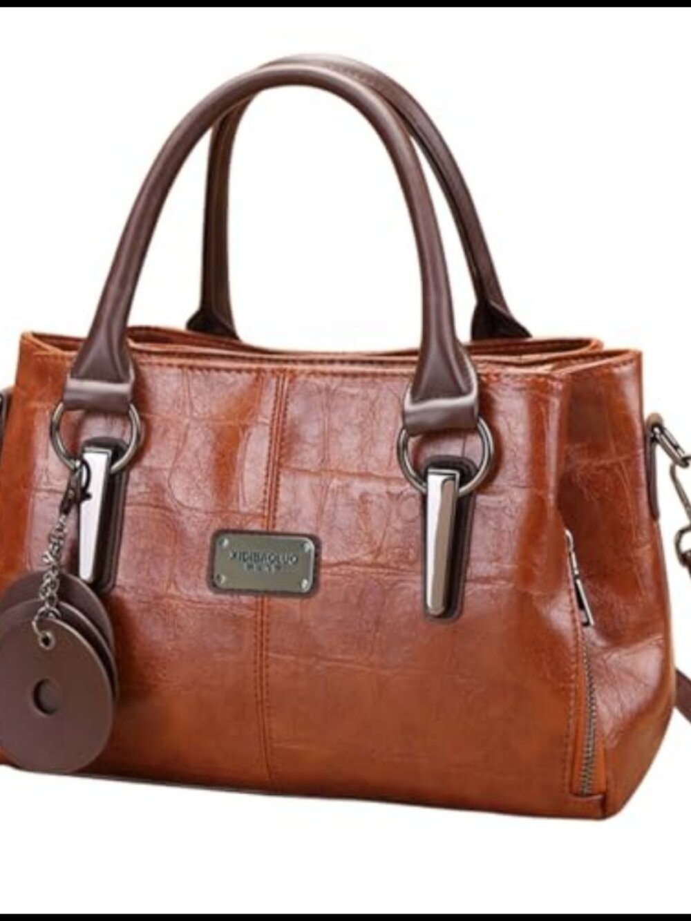 PU Leather Satchel Handbag Multiple Pockets Crossbody Tote Purse